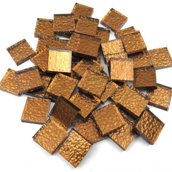 Spiegelglas mozaïeksteentje met textuur 15 mm – brons