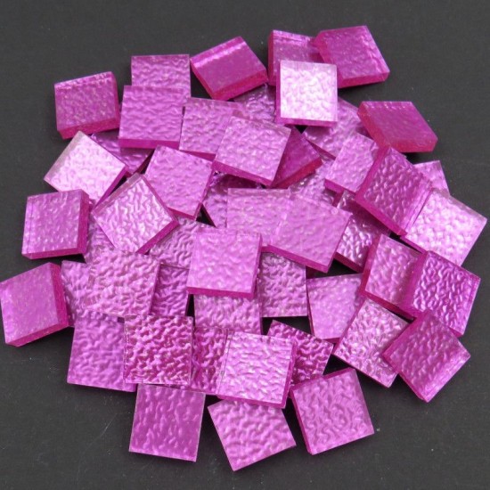 Spiegelglas mozaïeksteentje met textuur 15 mm – fuchsia