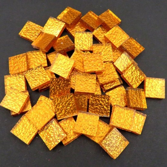 Spiegelglas mozaïeksteentje met textuur 15 mm – oranje