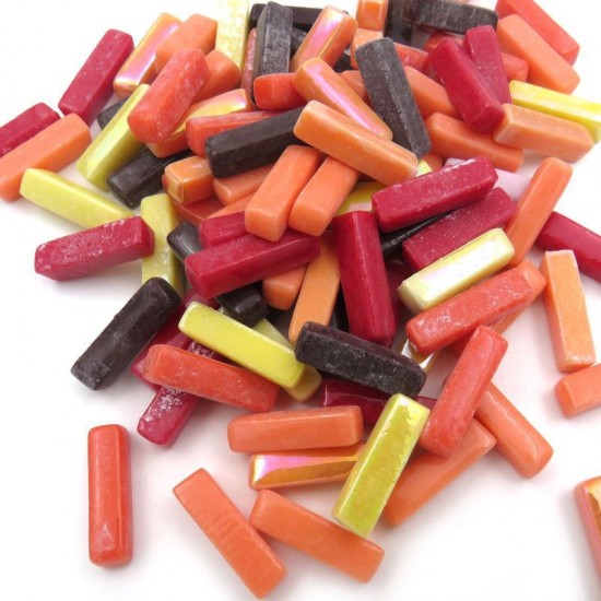 Mozaïek glasstaafjes - mix vuur en vlam