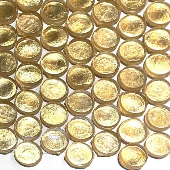 Parelmoer rond metallic 18 mm - goud; 14 stuks