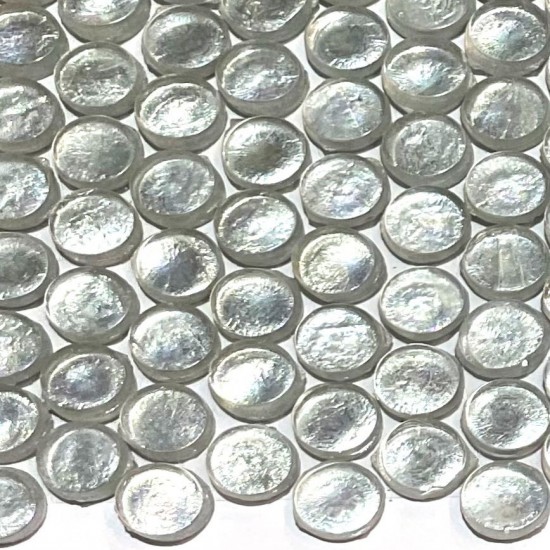 Parelmoer rond metallic 18 mm - zilver