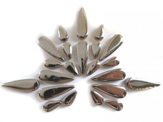 Teardrops Mozaïeksteentjes - zilver