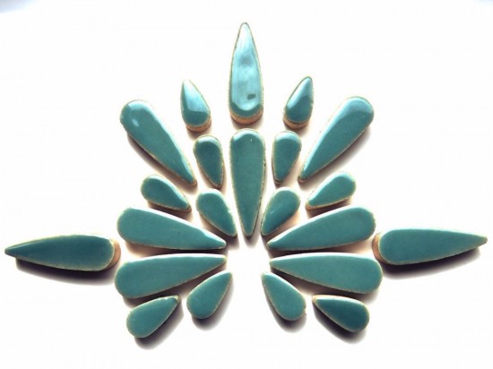 Teardrops Mozaïeksteentjes - phthalo groen