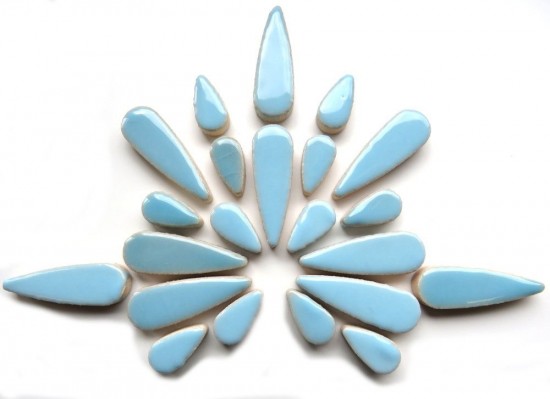 Teardrops Mozaïeksteentjes - azure blauw