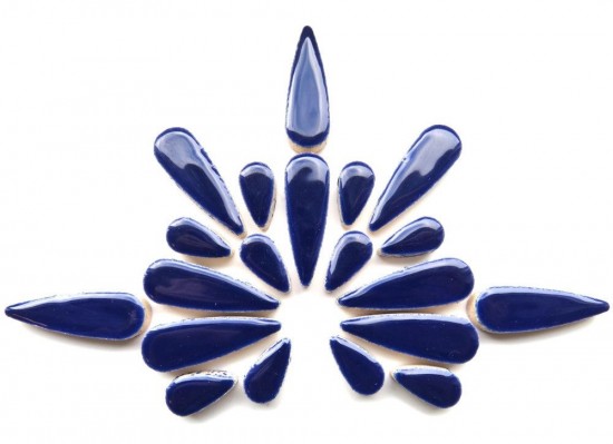 Teardrops Mozaïeksteentjes - indigo blauw