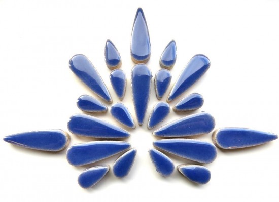 Teardrops Mozaïeksteentjes - delphinium blauw