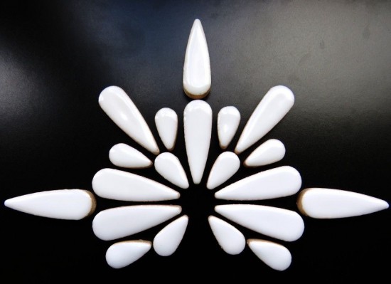 Teardrops Mozaïeksteentjes - wit