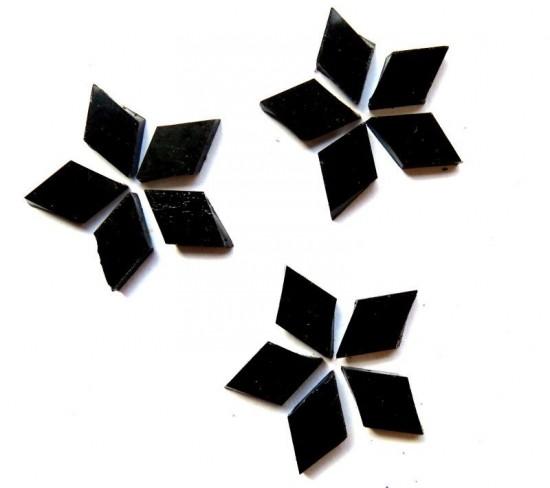 Tiffany glas ruitvorm 17x10 mm   mg26s pure black