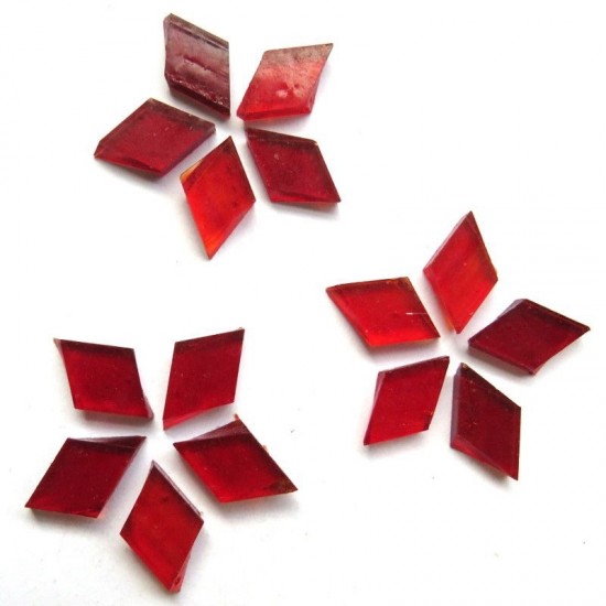 Tiffany glas ruitvorm 17x10 mm   mt07s clear scarlet