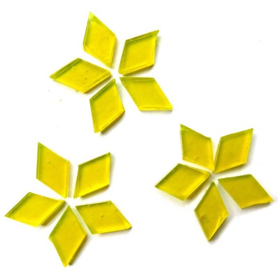 Tiffany glas ruitvorm 17x10 mm   mt12s clear yellow