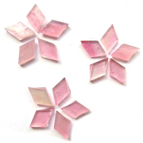 Tiffany glas ruitvorm 17x10 mm   my11s rosebud