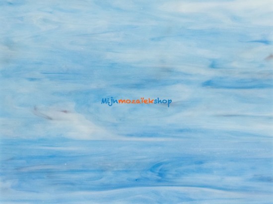 Tiffany glasplaat - aqua blauw/wit/grijs