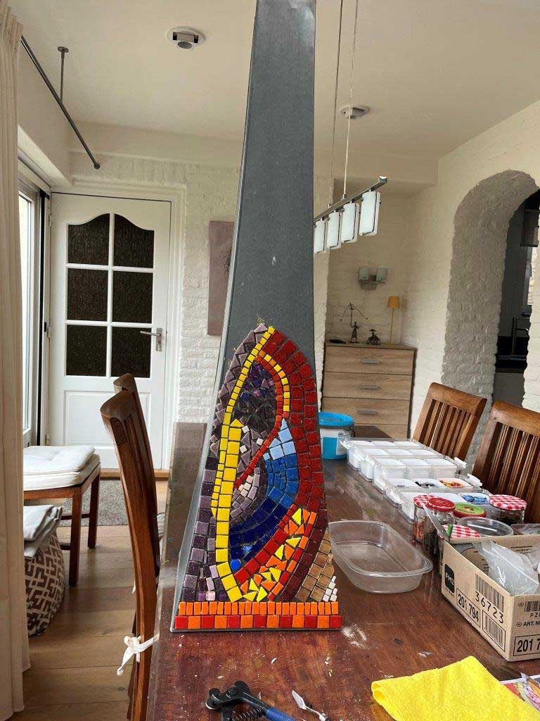 Mozaiek lamp - work in progress